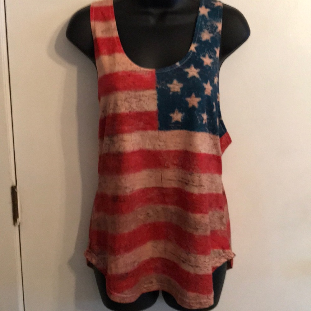 Patriotic lace tank